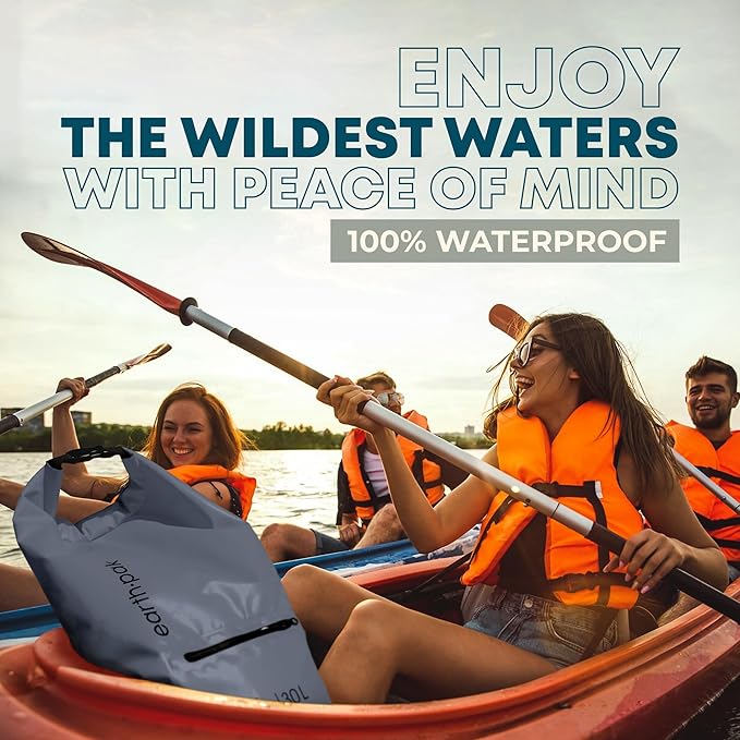 Earth Pak Waterproof Dry Bag with Zippered Pocket - Waterproof Dry Bag Backpack Keeps Gear Dry