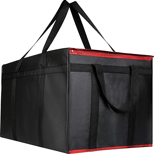musbus For doordash catering bag 22x14x13 Black Red Insulated Food Delivery Bag Cooler Bags Keep Food Warm Catering Therma for doordash Catering Cooler BagsTherma Shopper hot XXXL 22w x 14 lx 13d