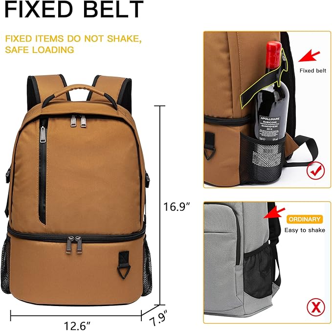 TUGUAN Insulated Cooler Backpack 38/42 Cans Double Deck Leakproof Lightweight Soft Lunch Backpack Small Cooler Bag Beach Picnic