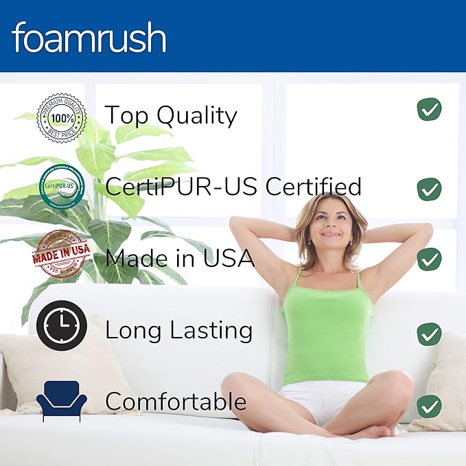 FoamRush 6-Inch Bunk (35" x 79") Mattress Gel Memory Foam RV Mattress Replacement with Cotton Cover, Medium Firm, Comfort, Pressure Relief, Made in USA, Travel Camper Trailer Truck