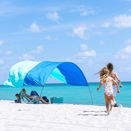 Shibumi Shade®, World's Best Beach Shade, The Original Wind-Powered® Beach Canopy, Provides 150 Sq. Ft. of Shade, Compact & Easy to Carry, Sets up in 3 Minutes, Wind Assist Included