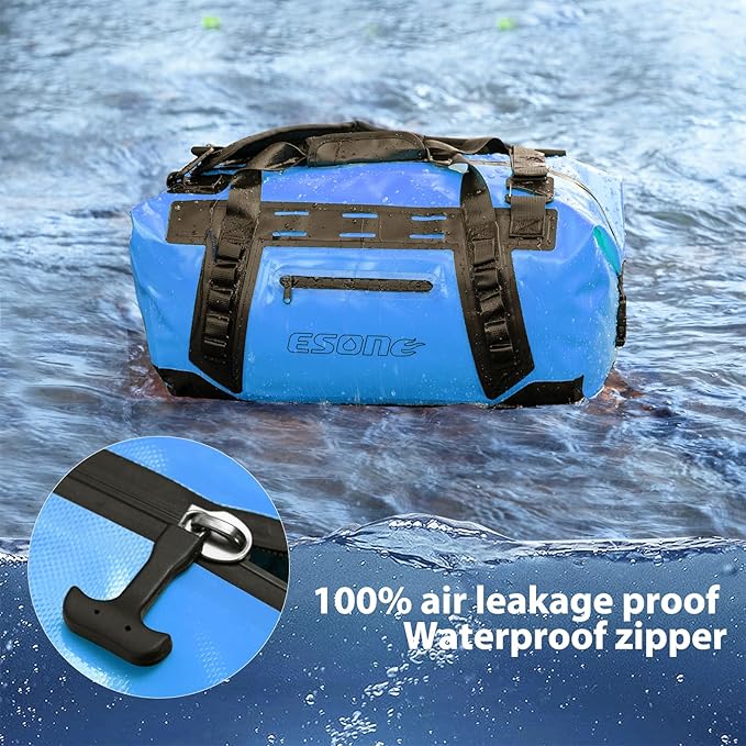 ESONE Dry Bag Waterproof Backpack for Men/Women Waterproof Backpack for Travel Dry Bag Backpack Waterproof Duffel Bag for Kayaking Rafting Boating Swimming Camping Travel Beach 50L
