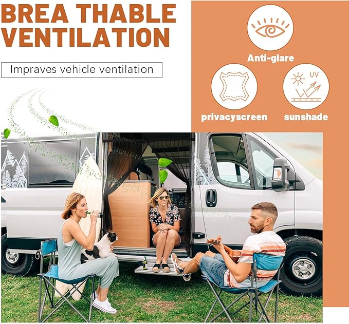 Van Bug Screen High Roof Mosquito Bug Net for Camping Screen Universal Size Mosquito Net Center Zipper Closure with Zipper Van Camping(Medium, 65 x 65 Inch)