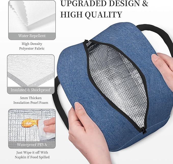 Cute Cat Lunch Bag Lunch Box for Women Men Boys Girls, Reusable Insulated Lunch Tote Bag, Leakproof Thermal Cooler Sack Food Handbags High Capacity for Work School Picnic Camping Gifts