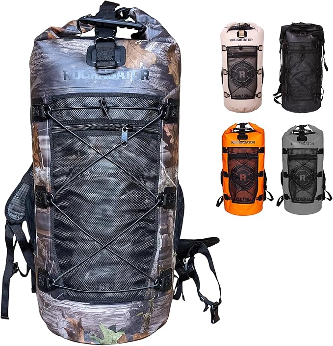 Kanarra 90L Waterproof Backpack for Camping, Hiking, Mountaineering, Backpacking, Hunting, Fishing, Canoeing, Outdoor Activities, The Wet Outdoors - Large Capacity, Roll Top Closure, Camo
