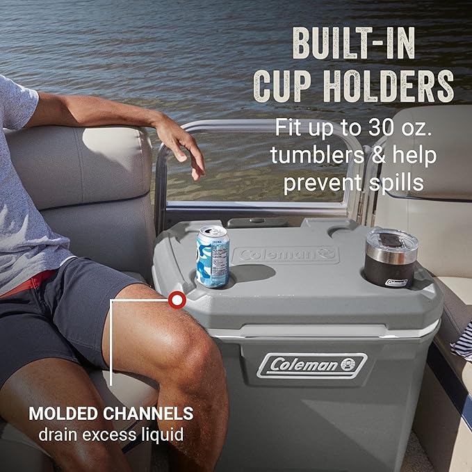 Coleman Classic Series Insulated Portable Wheeled Cooler, Leak-Resistant Outdoor Hard Cooler Keeps Ice up to 5 Days, 65-Quart