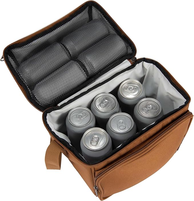 Carhartt Insulated 12 Can Two Compartment Lunch Cooler Carhartt/Brown One Size