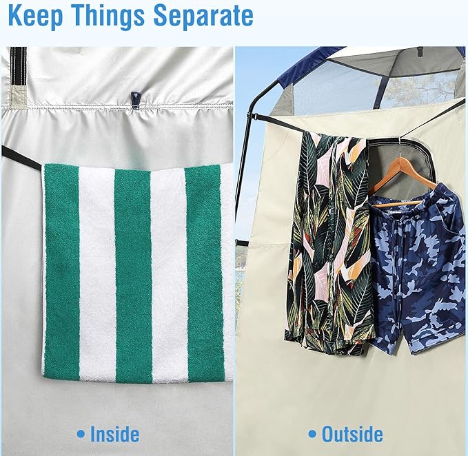 G4Free Large Outdoor Privacy Shower Tent 7.5FT Portable Camping Easy Set Up Deluxe Shelter Tent Dressing Changing Room with Carry Bag