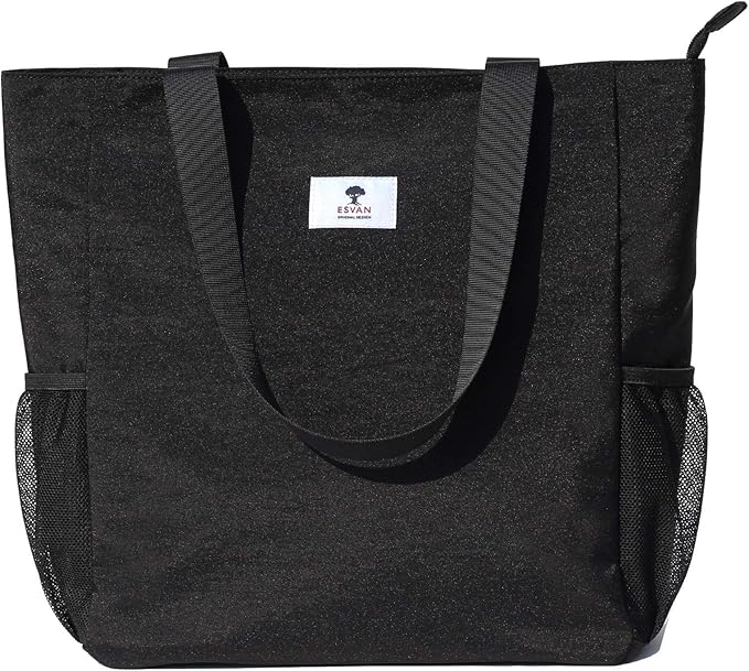 ESVAN Original Floral Water Resistant Large Tote Bag Shoulder Bag for Gym Beach Travel Daily Bags Upgraded