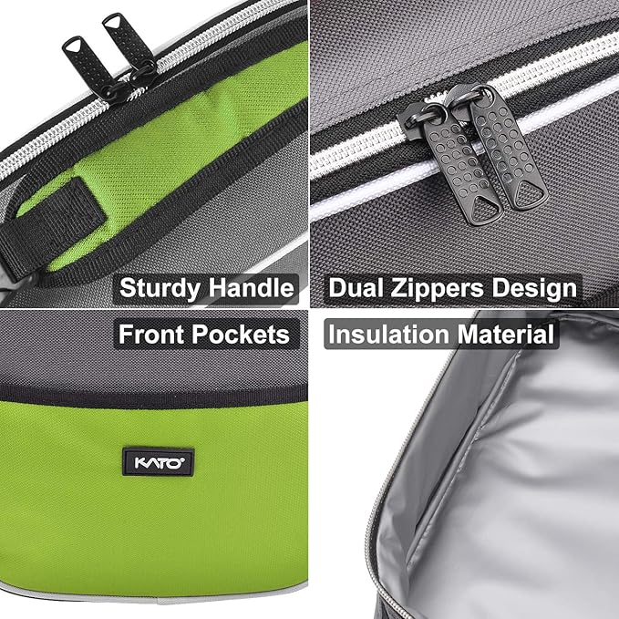 Insulated Lunch Box for Men Women, Portable Thermal Small Lunch Bag for Office Work Picnic, Reusable Compact Lunchbox Cooler Tote for Adults,Green