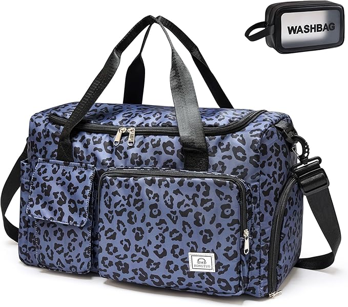 Small Gym Bag for Women, Travel Duffle Bag Carry On Weekender Bag with Shoe Compartment