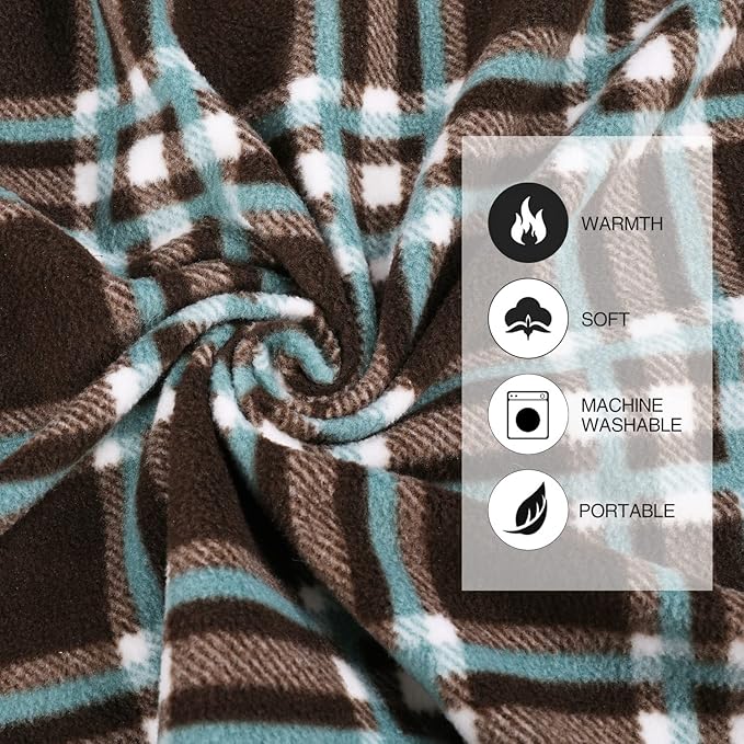 REDCAMP Fleece Sleeping Bag Liner Thicker for Adult Warm or Cold Weather, 73" Long Full Sized Zipper Camping Blanket for Outdoor Indoor Used with Sack, Brown