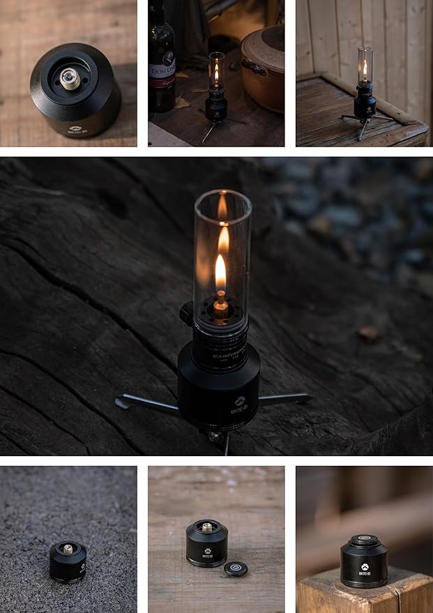 CAMPINGMOON Refillable Gas Canister Empty Pocket Tank for Gas Lantern Backpacking Camping 15g Black BKTC-15