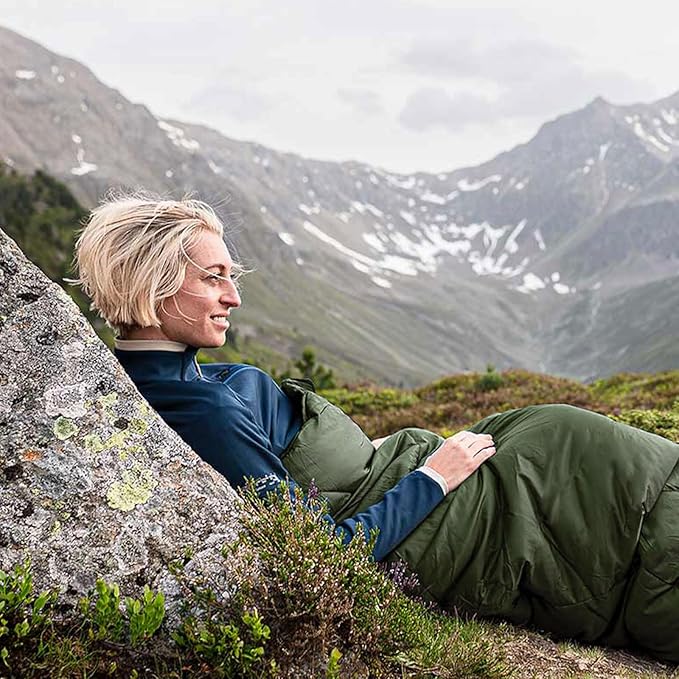 Backpacking Flannel Sleeping Bag Lightweight for Adults Hiking Ultralight Compact Sleeping Bag Portable Warm Weather Summer with Compression Sack