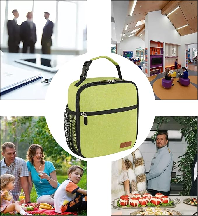 Femuar Lunch Box for Men Women Adults Small Lunch Bag for Office Work Picnic - Reusable Portable Lunchbox, Green