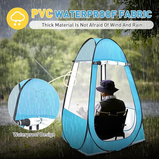 Pop Up Tent, Clear Outdoor Tents Sports Fishing, Rainproof and Windproof Beach Camping, Lightweight and Sturdy, Easy Set Up, UPF 50+ Portable Folding 39" x 64"