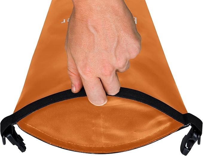 EARTH&RIVER Premium Waterproof Dry Bag Backpack, Extra Thick, Protection for All Water Activities & Camping, Floating Lightweight Dry Bag & IPX8 Waterproof Phone Case (Orange, 5L)
