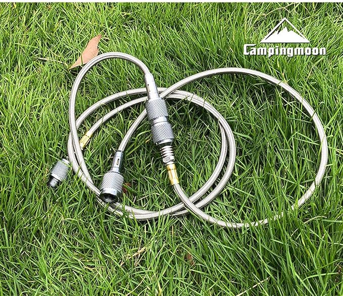 CAMPINGMOON 21.65-inch Multi-function Gas Hose for EN417 Lindal Valve Screw-on Type Canister and Device Z16