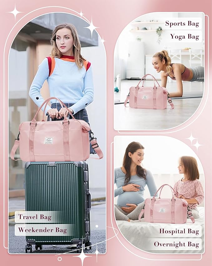 Gym Bag Womens,Travel Duffel Carry on Bag Sport Tote Bag Weekend Overnight Bag