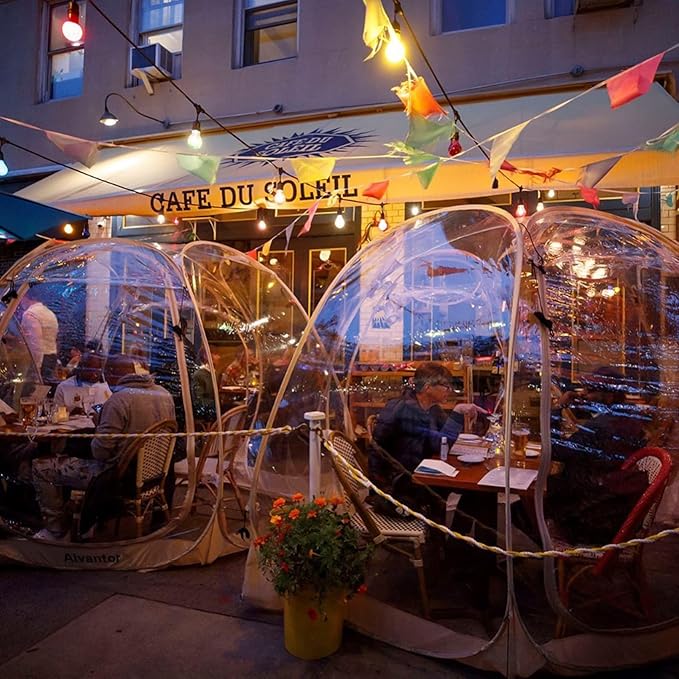 Alvantor Pop Up Bubble Tent - Large Oversize Weather Proof Pod - Cold Protection Camping Tent - Winter Tent Beige