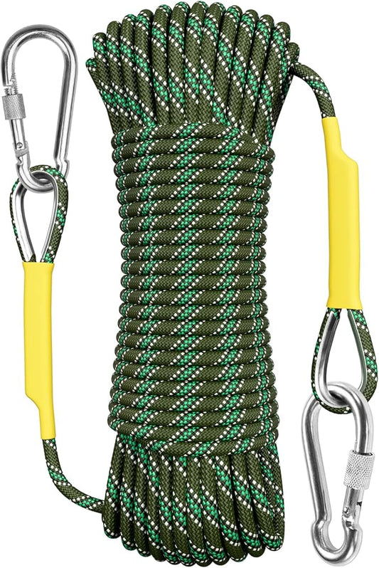 X XBEN Outdoor Climbing Rope 10M(32ft) 20M(64ft) 30M(96ft) 50M(160ft) 70M(230ft) 152M(500FT) 352M(1000FT) Static Rock Climbing Rope for Escape Rope Ice Climbing Equipment Fire Rescue Parachute