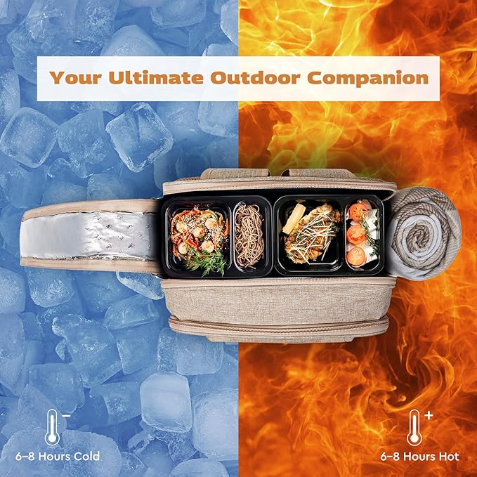 24L Insulated Picnic Basket Leak Proof Picnic Backpack for 2, Light Brown Camping Gifts, Cool Bridal Shower Gifts for Bride & Groom, Mr & Mrs, Anniversary Engagement Wedding for Newly Engaged Couples