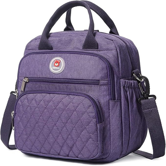 Insulated Lunch Bag Rucksack for Women/Men, 3 carrying way Lunch Tote, Large Waterproof Cooler Box with Side pockets for Adults, Work, Beach, Picnic, Purple