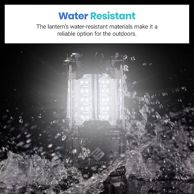 Etekcity Lantern Camping Essentials Lights, Led Flashlight for Power Outages, Tent Lights for Emergency, Survival Gear and Supplies for Hurricane, Battery Operated Lamp, 2 Pack, Black