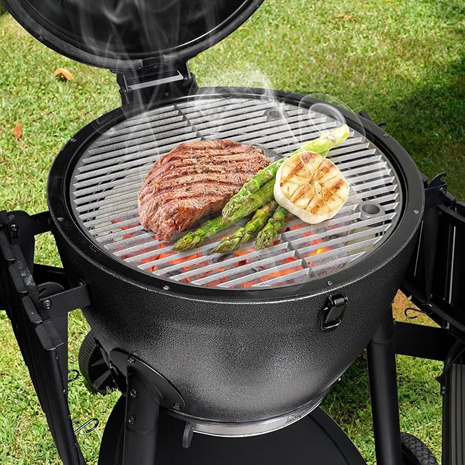 onlyfire Charcoal Firebox Set, Stainless Steel Charcoal Ash Basket with Heat Deflector for Char-Griller Akorn Kamado Kooker Charcoal Grill