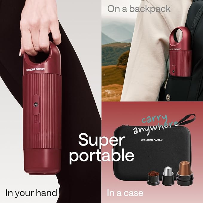 Portable Espresso Maker for Travel - Coffee Maker 5 Cup with Cold Water, 150 Cup with Preheated Water - Expresso Coffee Machine for Grounds, DG & NS Capsule - Automatic Espresso Machine, Type-C Charge