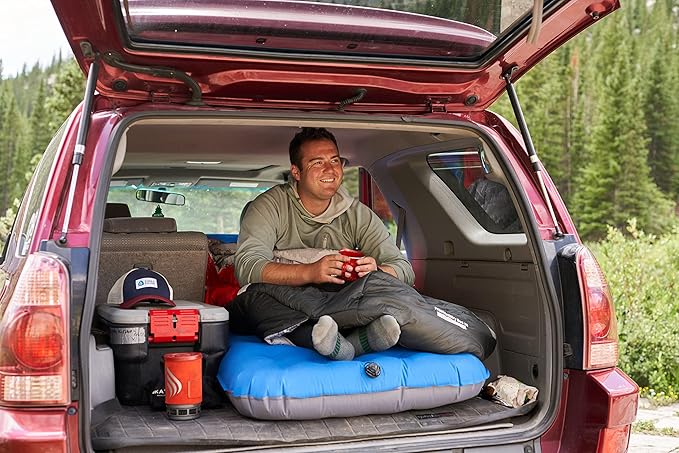 Sierra Designs Queen & Single Camping Air Bed Mattress for Car Camping, Trave, and Camp (Pump Included)