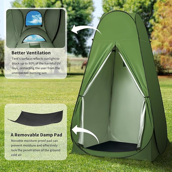 Pop Up Privacy Shower Tent, Outdoor Portable Changing Tent Camping for Camping Beach Toilet Shower Bathroom Changing Room Sun Shelter with Window with Carry Bag