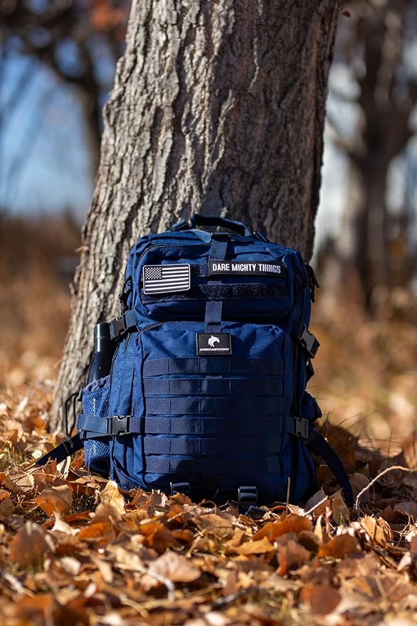 45L Elite Tactical Backpack | 3X Stronger Work & Military Backpack | Water Resistant and Heavy Duty | 3 Day MOLLE Bug Out Bag (Atlantic Blue)
