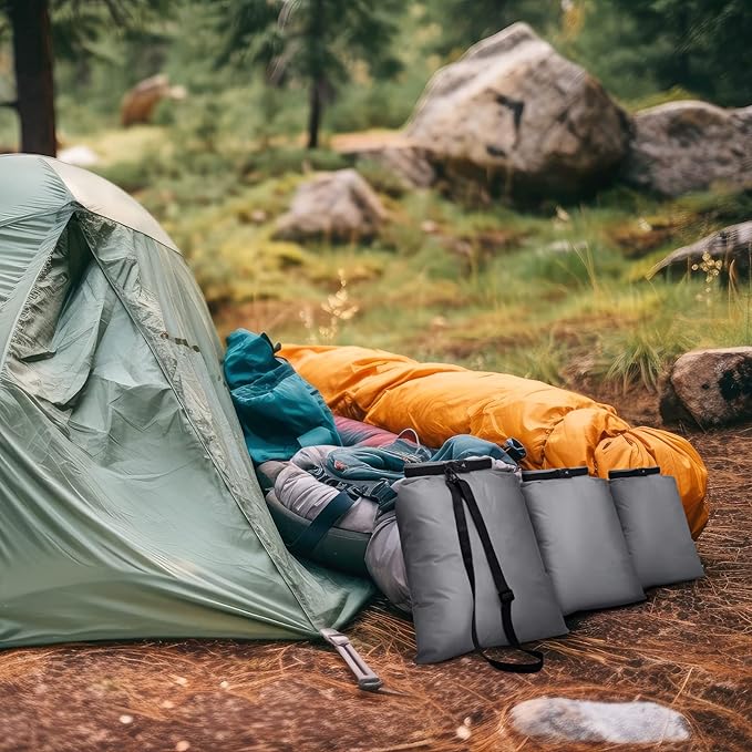 Shappy 6 Pcs Waterproof Dry Bag Set 6 Sizes Lightweight Sacks and Long Adjustable Shoulder Strap Outdoor Water Proof Keep Gear Dry Bag Stuff Sacks for Backpacking, Boating, Hiking, Camping (Gray)