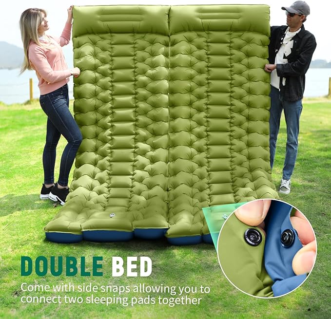 Camping Sleeping Pad, Ultralight Camping Mat with Built-in Foot Pump, Comfortable Sleeping Mat for Backpacking, Car Traveling,Tent,and Hiking