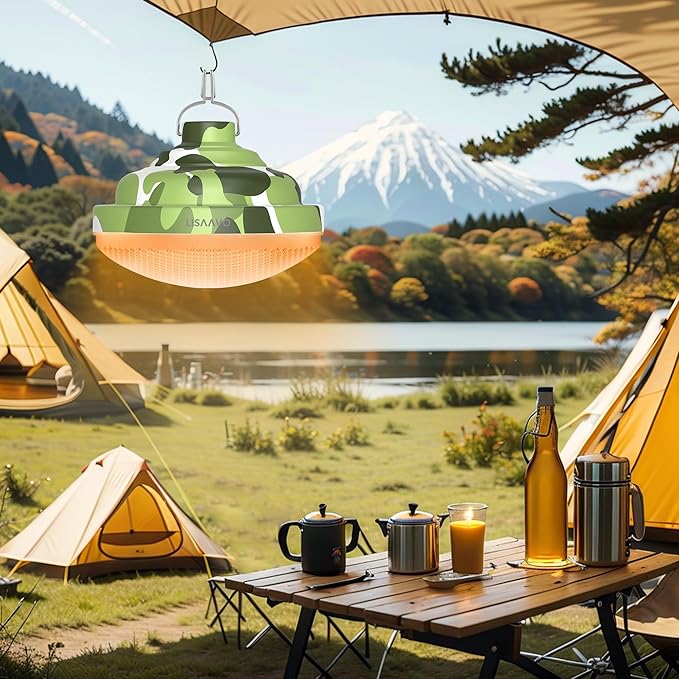 Rechargeable Camping Light 5200mAh Camping Lights and Lanterns Rechar Tent Light Night Market Lights for Tent,Camo