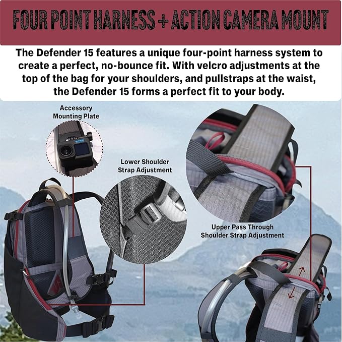 Send It Defender 15 Hydration Backpack - MTB, Moto Bag with Spine Protector for Men and Women. 15L Capacity Mountain Bike Hydration Pack - Mountain Bike Protective Gear – Adjustable Fit for Everyone