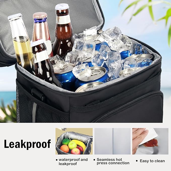 Lunch Box for Men/Women,Large Double-Layer Insulated Expandable Reusable Leakproof Cooler Bags for Adults,Lunch Bag with Adjustable Shoulder Strap for Office Travel Picnic（Earth-Yellow）