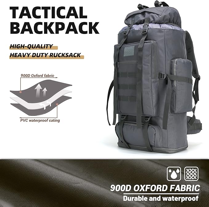 NMJVJL 100L Camping Hiking Military Tactical Backpack Outdoor Climbing Sport Bags for Camping,Backpacking