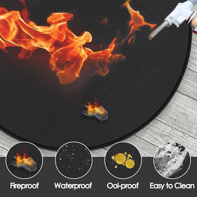 Fire Pit Mats for Under Fire Pit Compatible with Solo Stove Accessories Compatible with Solo Stove, 3-Layer Fireproof Under Grill Mats for Outdoor Grill to Protect The Deck, Patio, 39in