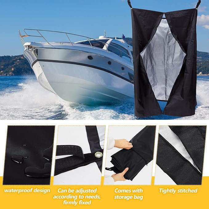 Boats Privacy Curtain Changing Room with Bag Portable Privacy Tent Easy Up Pontoon Enclosure Partition for Pontoons Boat Hanging Tent 27" W x 30" D x 72" H(Black)