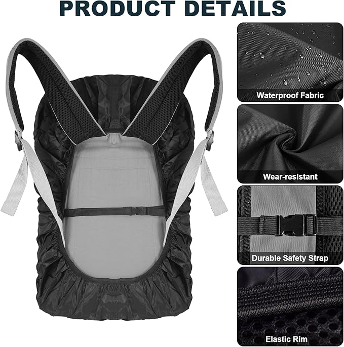 LAMA Waterproof Rain Cover for Backpack, Backpack Rain Cover with Reflective Strip and Antislip Cross Buckle Strap, Ultralight Compact Portable, for Cycling, Hiking, Camping, Traveling