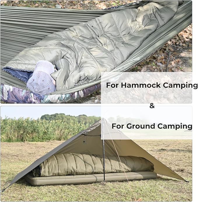 Onewind Hammock Top Quilt with Footbox, Lightweight and Portable Sleeping Quilt Camping Sleeping Bag for Backpacking and Hiking