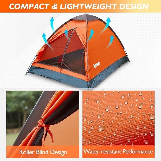 2 Person Camping Dome Tent,Waterproof Lightweight Portable Tents for Outdoor Camping Hiking Travel