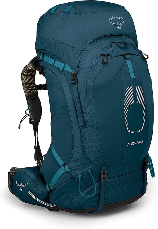 Osprey Atmos AG 65L Men's Backpacking Backpack, Venturi Blue, S/M