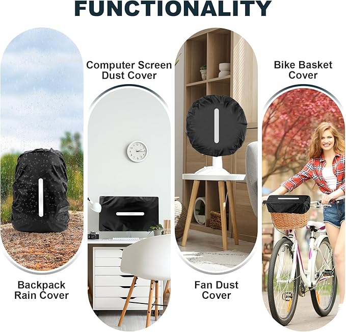 LAMA 2 Pack Waterproof Rain Cover for Backpack, Reflective Rucksack Rain Cover for Anti-dust/Anti-Theft/Bicycling/Hiking/Camping/Traveling/Outdoor Activities (Black, XL)