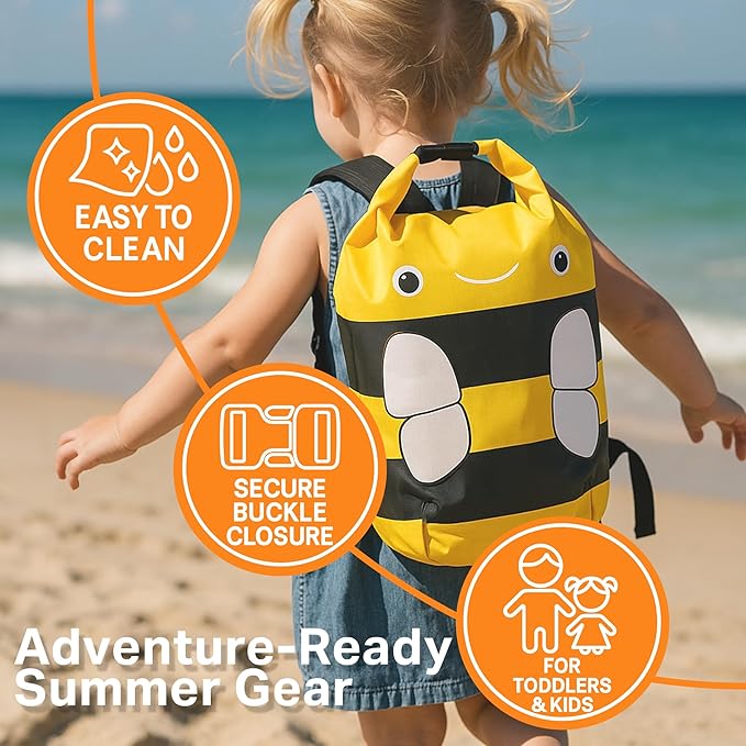 Kids Beach Bag Dry Bag Water Proof Resistent Travel Backpack Sacks for swimming Waterproof Backpack (Dragon Fly, 5L)
