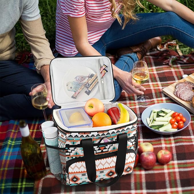 Cooler Bag Insulated Picnic Bag Large Lunch Box Reusable Tote Bag Soft Sided Portable Beach Cooler Grocery Camping