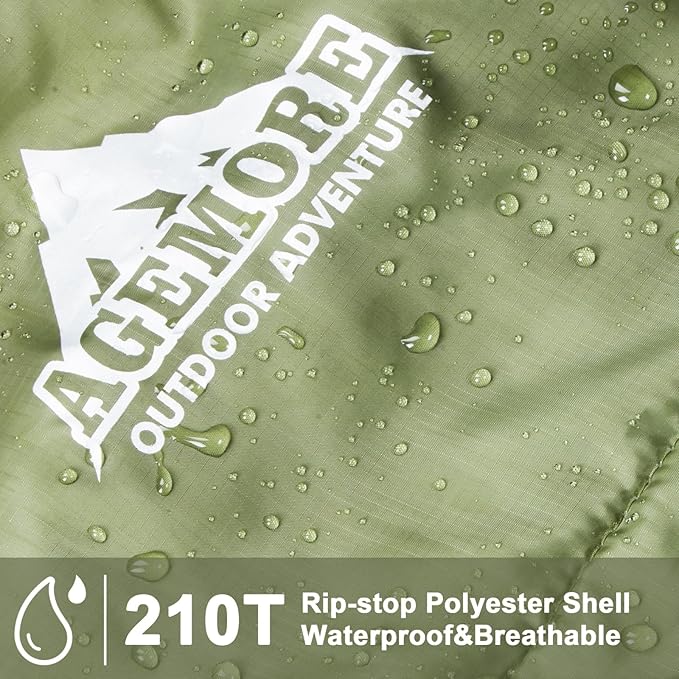 AGEMORE Cotton Flannel Double Sleeping Bag for Camping, Backpacking Or Hiking. Queen Size 2 Person Waterproof Sleeping Bag for Adults Or Teens. Lightweight with Compression Sack