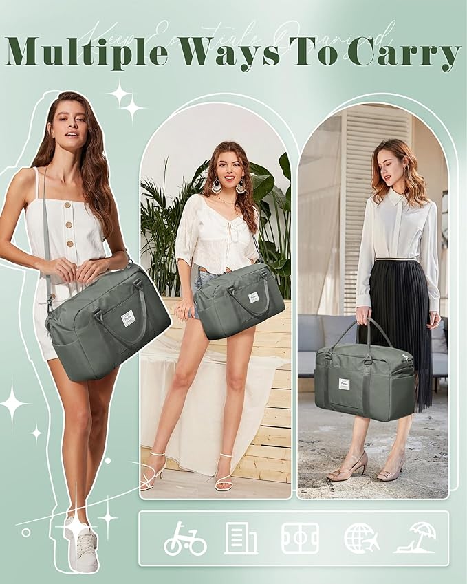 Gym Bag Womens,Travel Duffel Carry on Bag Sport Tote Bag Weekend Overnight Bag